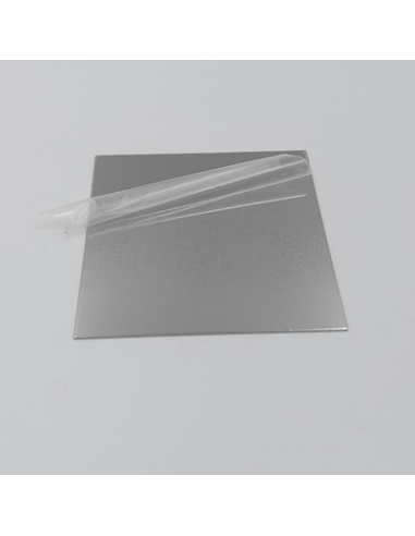 Plaque rectangle en acier poli 10x10 cm