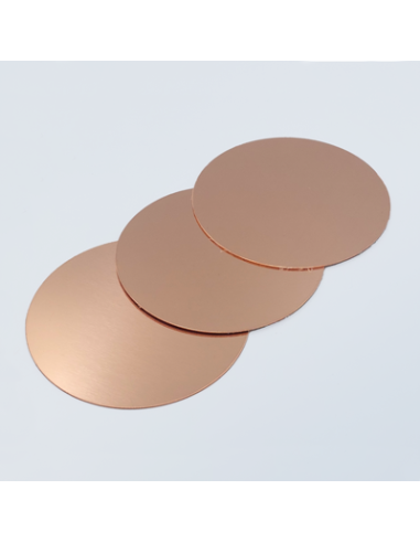 Plaque ronde en cuivre poli diamètre 5 cm