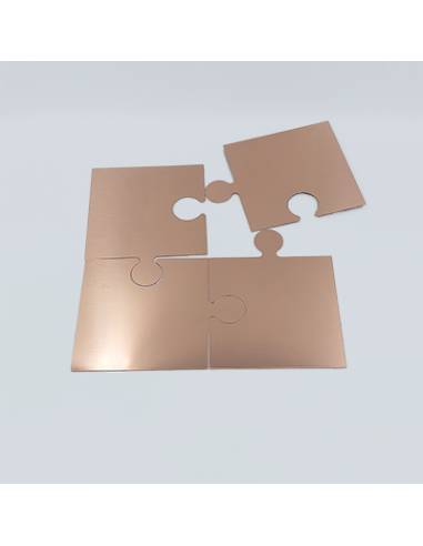 Puzzle 4 pièces en cuivre poli 20x20 cm