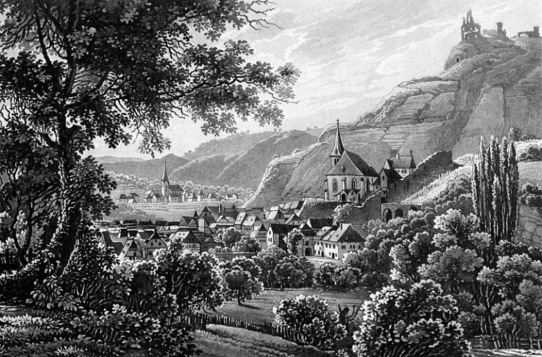 Trarbach, Traben und die Gräfinburg by Karl Bodmer